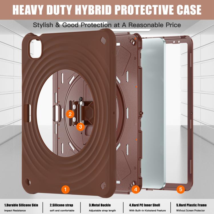 For iPad Air 13 2026 / 2025 / 2024 Rotation Holder Silicone Hybrid PC Tablet Case