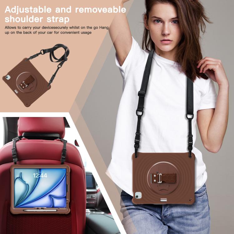 For iPad Air 13 2026 / 2025 / 2024 Rotation Holder Silicone Hybrid PC Tablet Case