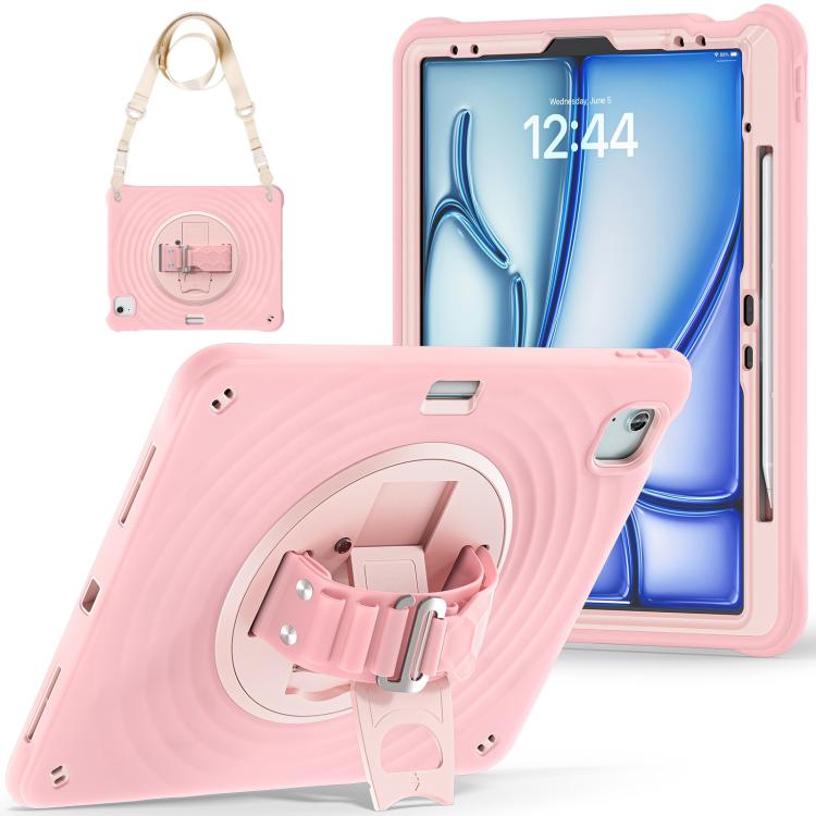 For iPad Air 13 2026 / 2025 / 2024 Rotation Holder Silicone Hybrid PC Tablet Case