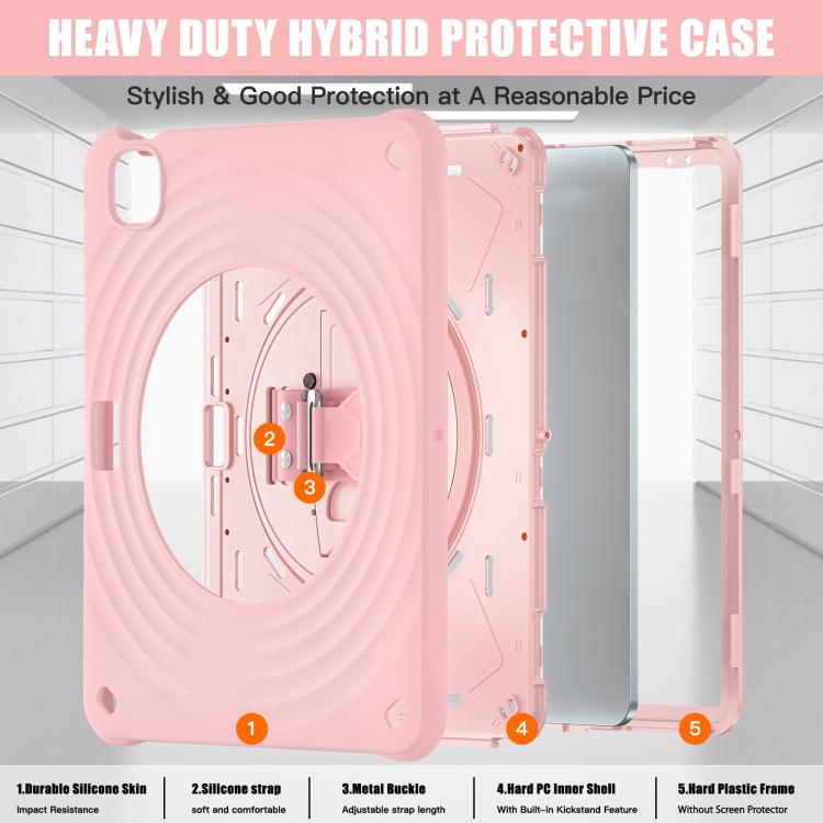 For iPad Air 13 2026 / 2025 / 2024 Rotation Holder Silicone Hybrid PC Tablet Case