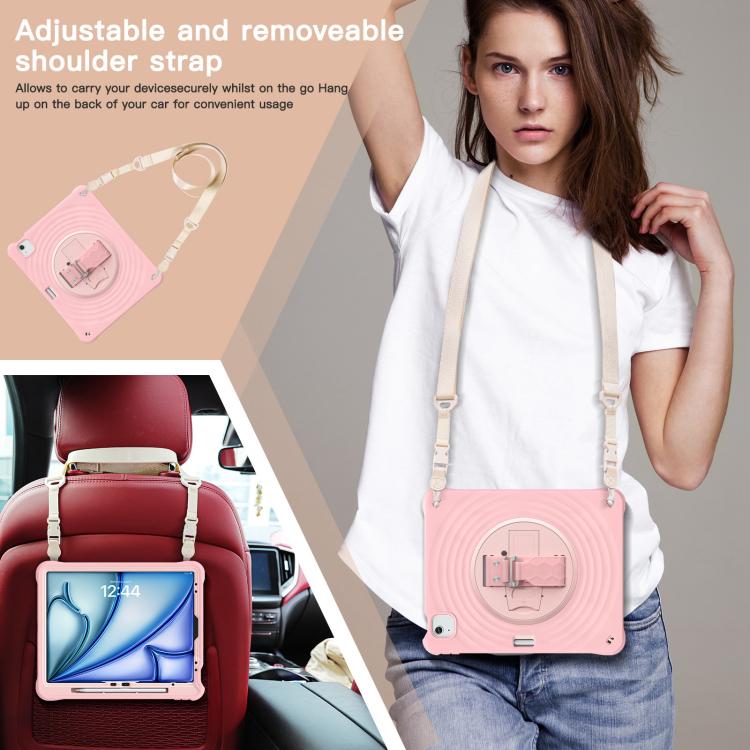 For iPad Air 13 2026 / 2025 / 2024 Rotation Holder Silicone Hybrid PC Tablet Case