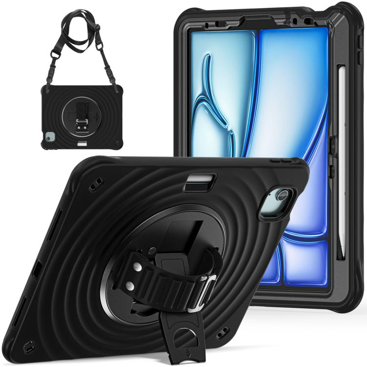 For iPad Air 11 2026 / 2025 / 2024 Rotation Holder Silicone Hybrid PC Tablet Case