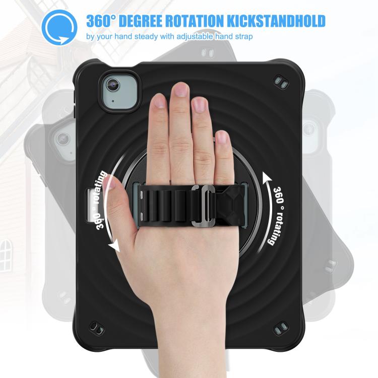 For iPad Air 11 2026 / 2025 / 2024 Rotation Holder Silicone Hybrid PC Tablet Case