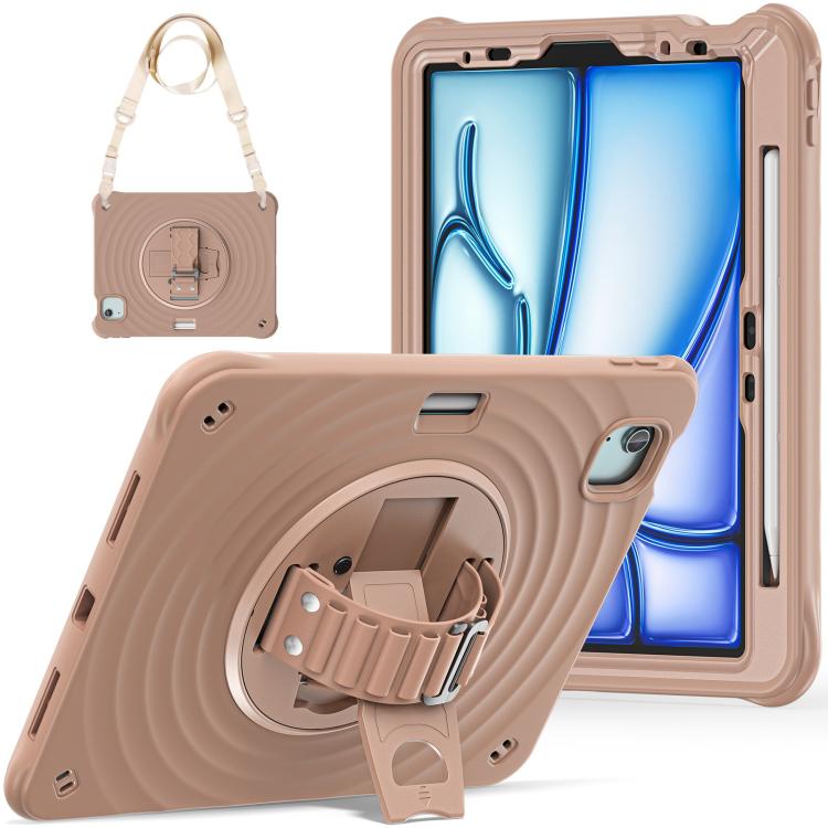For iPad Air 11 2026 / 2025 / 2024 Rotation Holder Silicone Hybrid PC Tablet Case