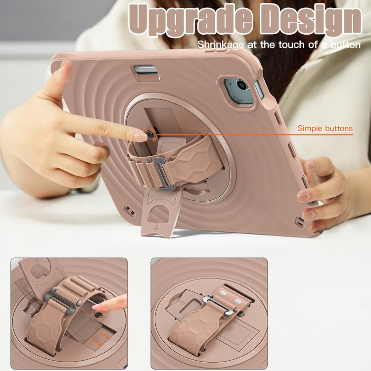 For iPad Air 11 2026 / 2025 / 2024 Rotation Holder Silicone Hybrid PC Tablet Case