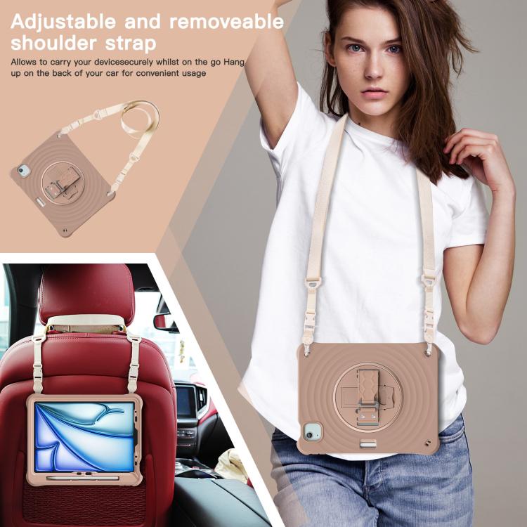 For iPad Air 11 2026 / 2025 / 2024 Rotation Holder Silicone Hybrid PC Tablet Case