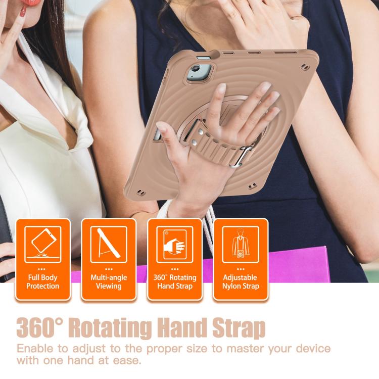 For iPad Air 11 2026 / 2025 / 2024 Rotation Holder Silicone Hybrid PC Tablet Case