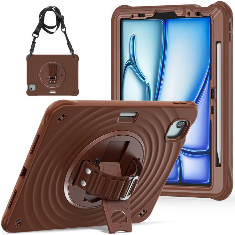 For iPad Air 11 2026 / 2025 / 2024 Rotation Holder Silicone Hybrid PC Tablet Case