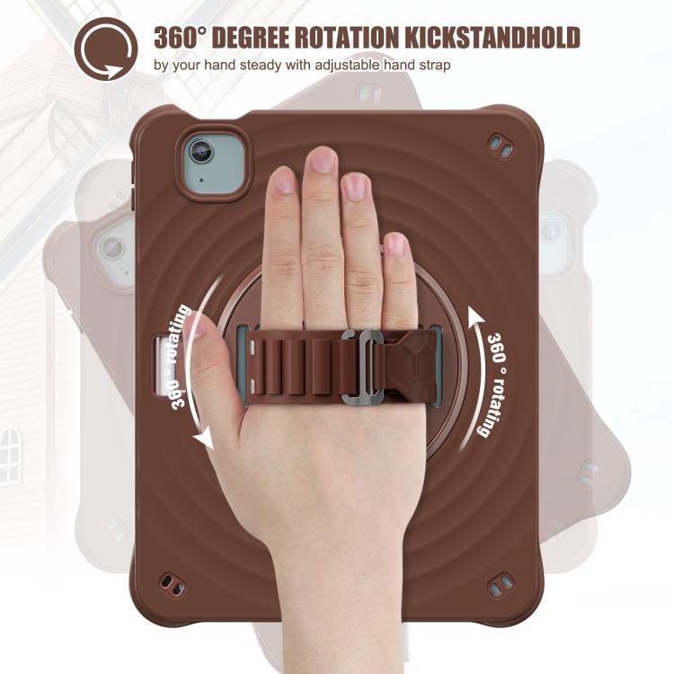For iPad Air 11 2026 / 2025 / 2024 Rotation Holder Silicone Hybrid PC Tablet Case
