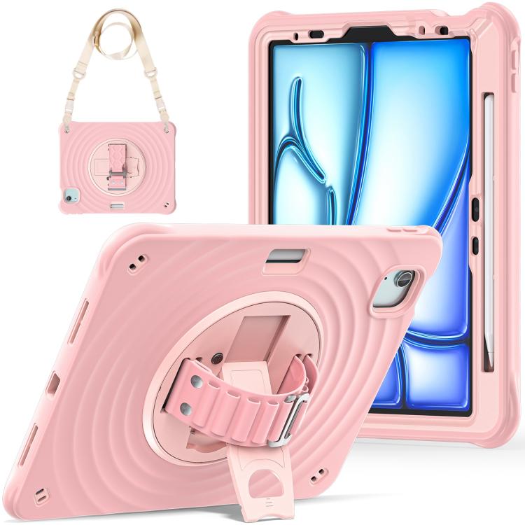 For iPad Air 11 2026 / 2025 / 2024 Rotation Holder Silicone Hybrid PC Tablet Case
