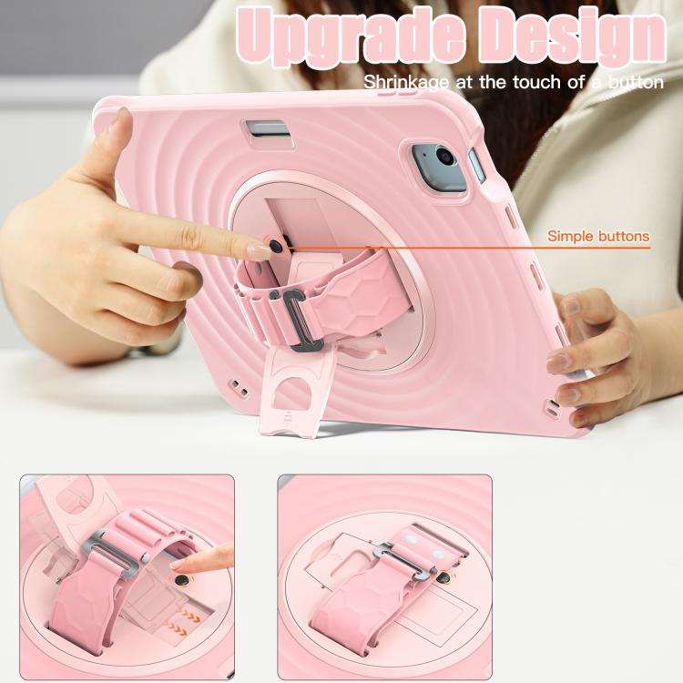 For iPad Air 11 2026 / 2025 / 2024 Rotation Holder Silicone Hybrid PC Tablet Case