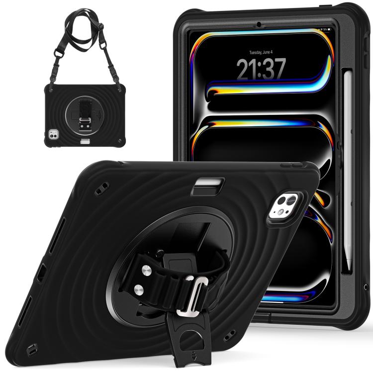 For iPad Pro 11 2025 / 2024 Rotation Holder Silicone Hybrid PC Tablet Case