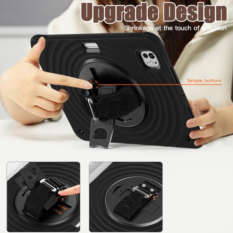 For iPad Pro 11 2025 / 2024 Rotation Holder Silicone Hybrid PC Tablet Case