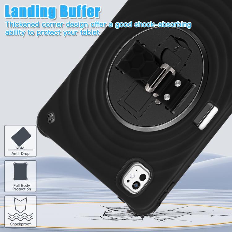 For iPad Pro 11 2025 / 2024 Rotation Holder Silicone Hybrid PC Tablet Case