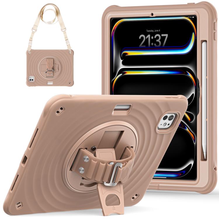 For iPad Pro 11 2025 / 2024 Rotation Holder Silicone Hybrid PC Tablet Case
