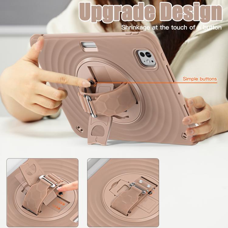 For iPad Pro 11 2025 / 2024 Rotation Holder Silicone Hybrid PC Tablet Case