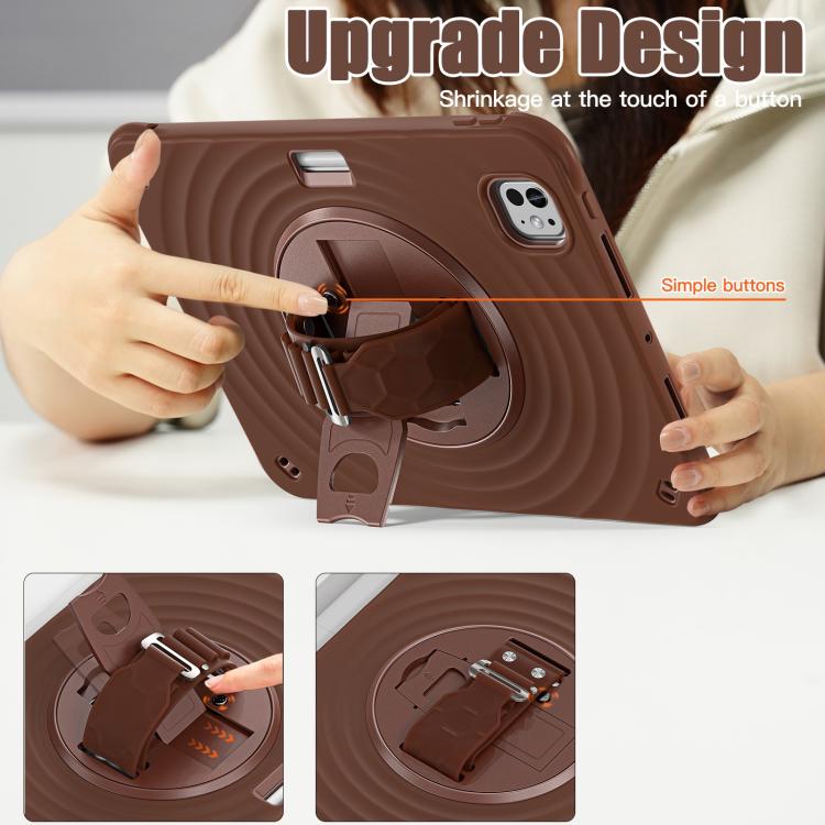 For iPad Pro 11 2025 / 2024 Rotation Holder Silicone Hybrid PC Tablet Case