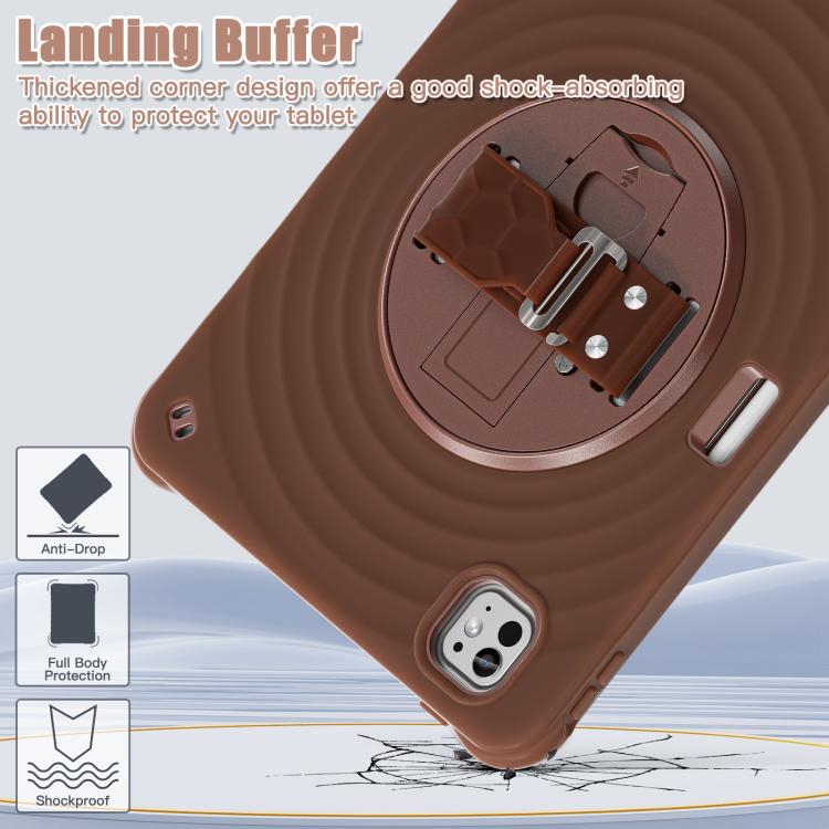 For iPad Pro 11 2025 / 2024 Rotation Holder Silicone Hybrid PC Tablet Case