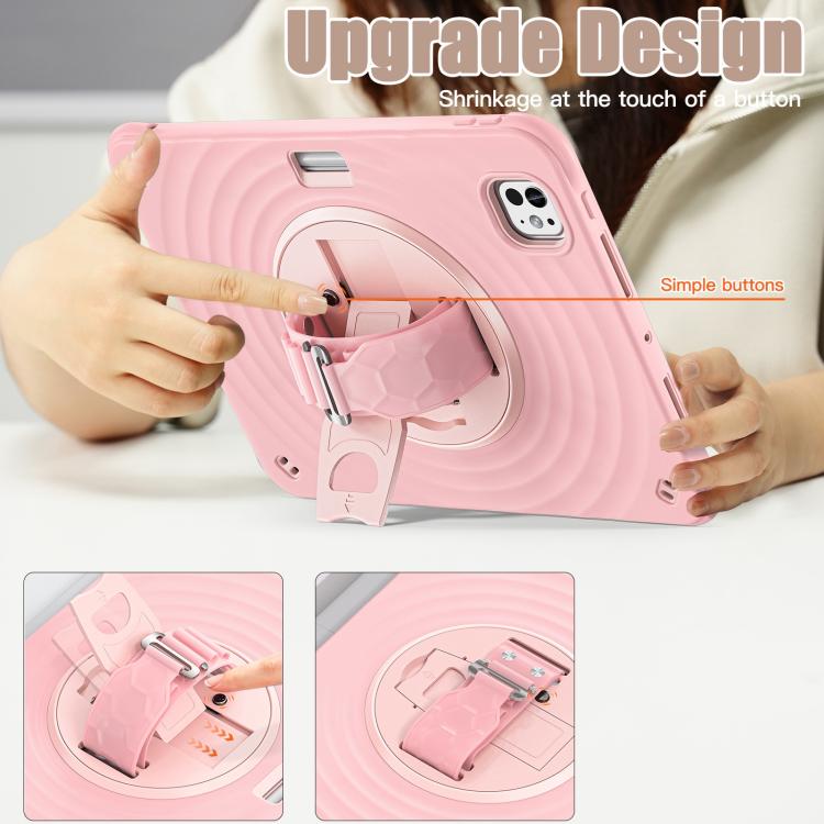 For iPad Pro 11 2025 / 2024 Rotation Holder Silicone Hybrid PC Tablet Case