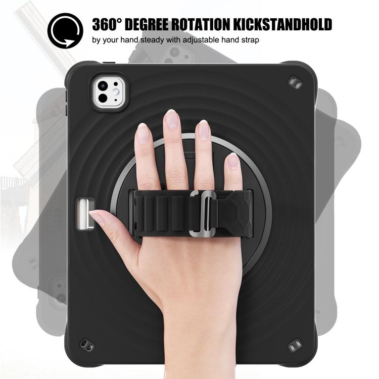 For iPad Pro 13 2025 / 2024 Rotation Holder Silicone Hybrid PC Tablet Case