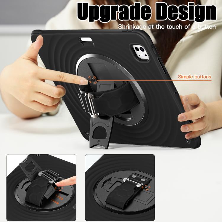 For iPad Pro 13 2025 / 2024 Rotation Holder Silicone Hybrid PC Tablet Case
