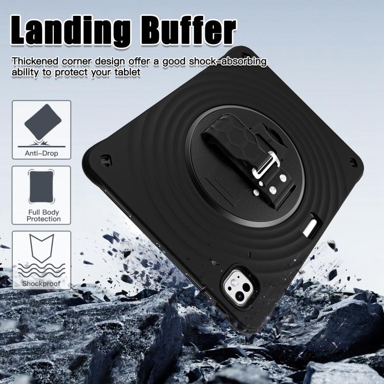For iPad Pro 13 2025 / 2024 Rotation Holder Silicone Hybrid PC Tablet Case