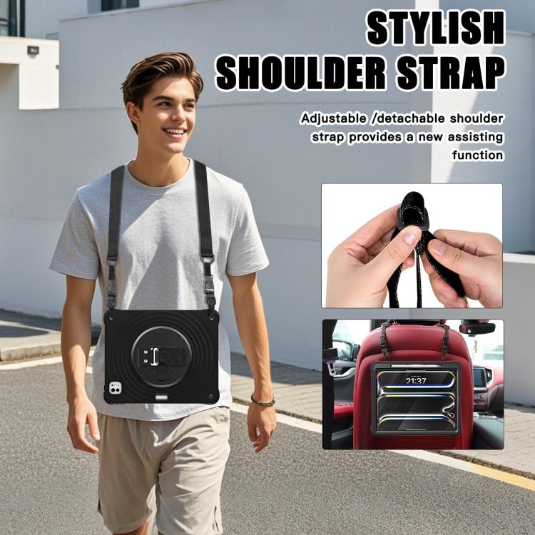 For iPad Pro 13 2025 / 2024 Rotation Holder Silicone Hybrid PC Tablet Case