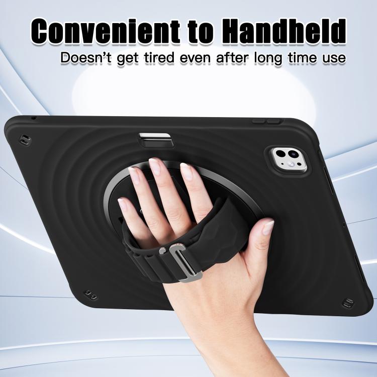 For iPad Pro 13 2025 / 2024 Rotation Holder Silicone Hybrid PC Tablet Case