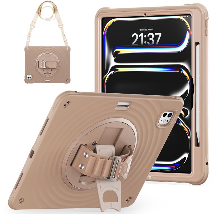 For iPad Pro 13 2025 / 2024 Rotation Holder Silicone Hybrid PC Tablet Case