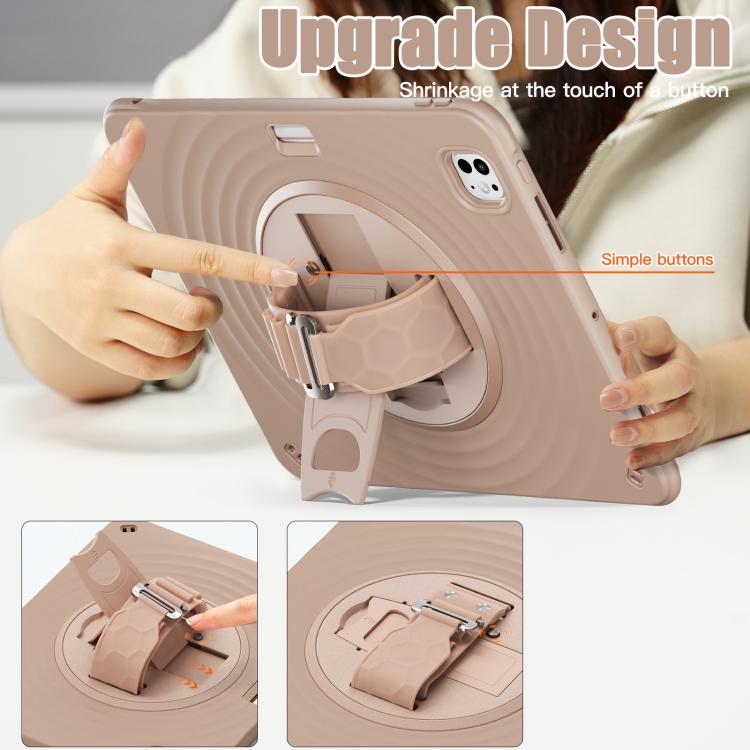 For iPad Pro 13 2025 / 2024 Rotation Holder Silicone Hybrid PC Tablet Case