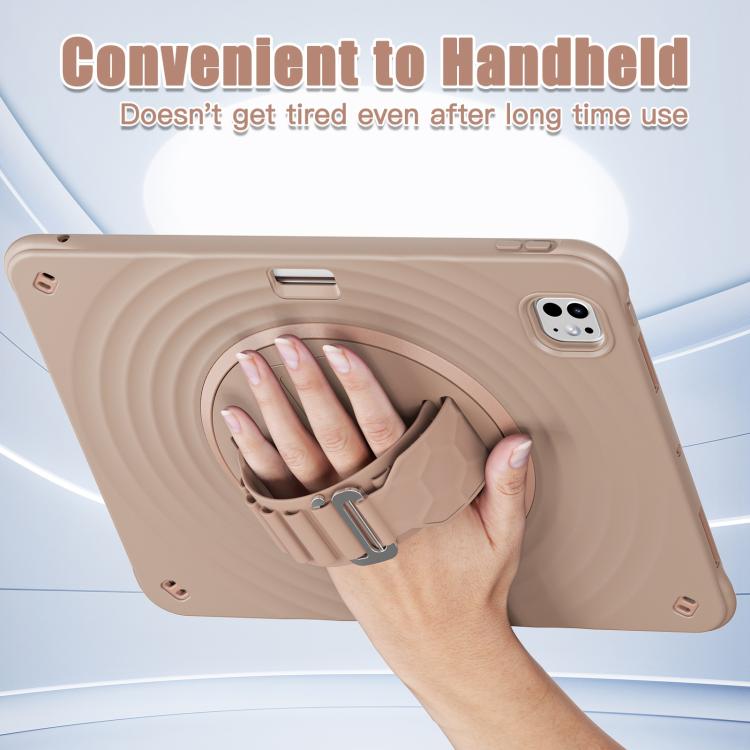 For iPad Pro 13 2025 / 2024 Rotation Holder Silicone Hybrid PC Tablet Case