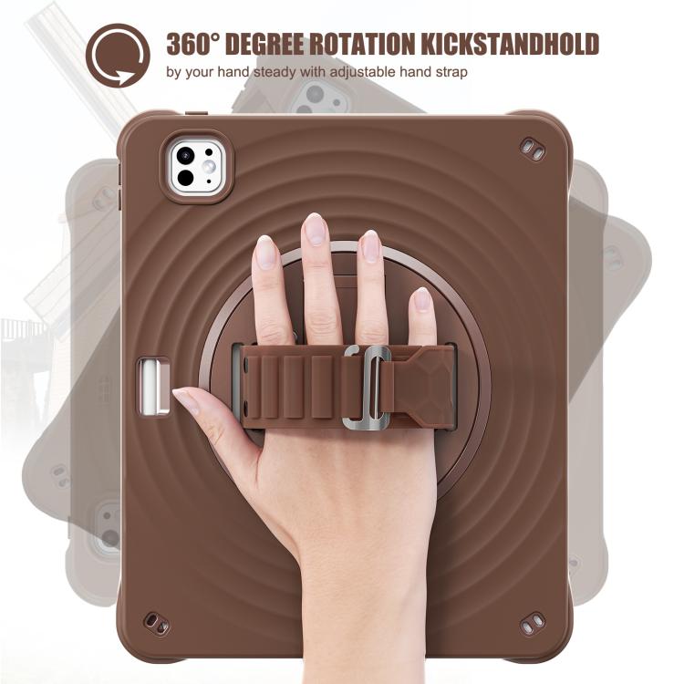 For iPad Pro 13 2025 / 2024 Rotation Holder Silicone Hybrid PC Tablet Case