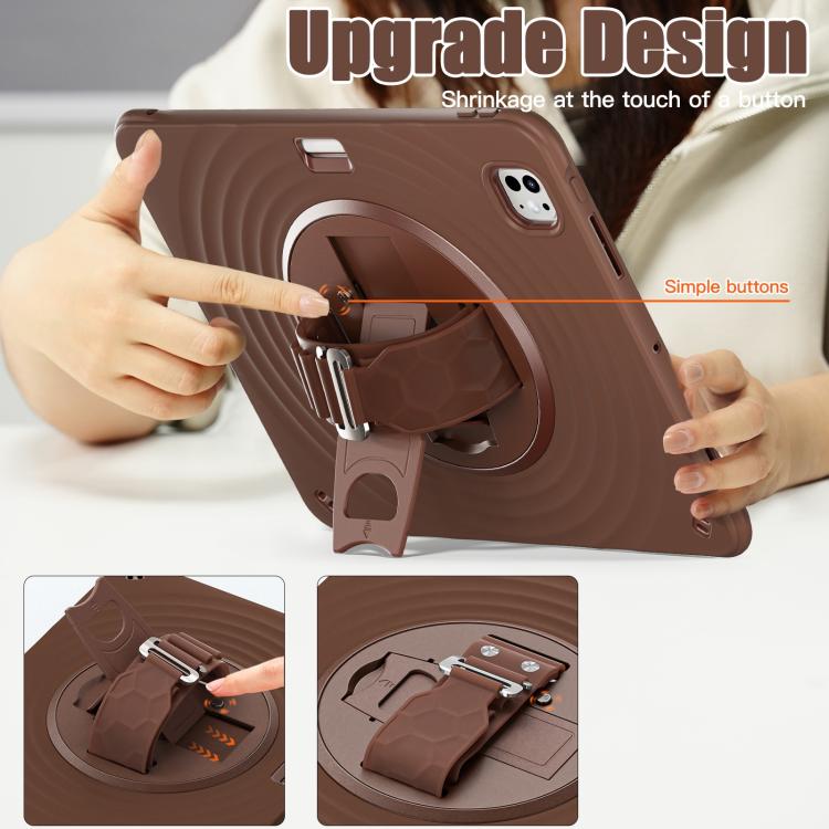 For iPad Pro 13 2025 / 2024 Rotation Holder Silicone Hybrid PC Tablet Case