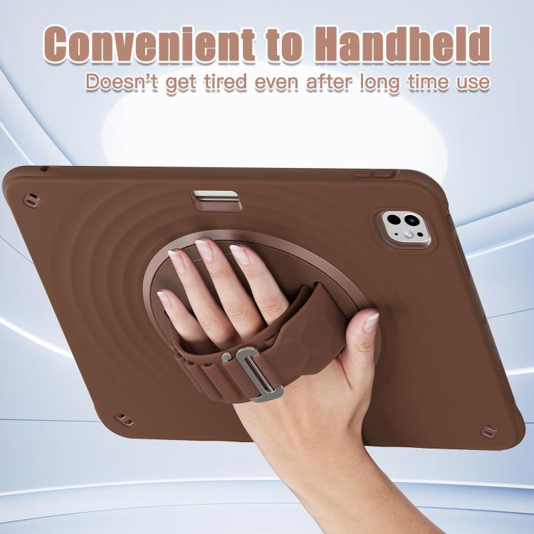 For iPad Pro 13 2025 / 2024 Rotation Holder Silicone Hybrid PC Tablet Case