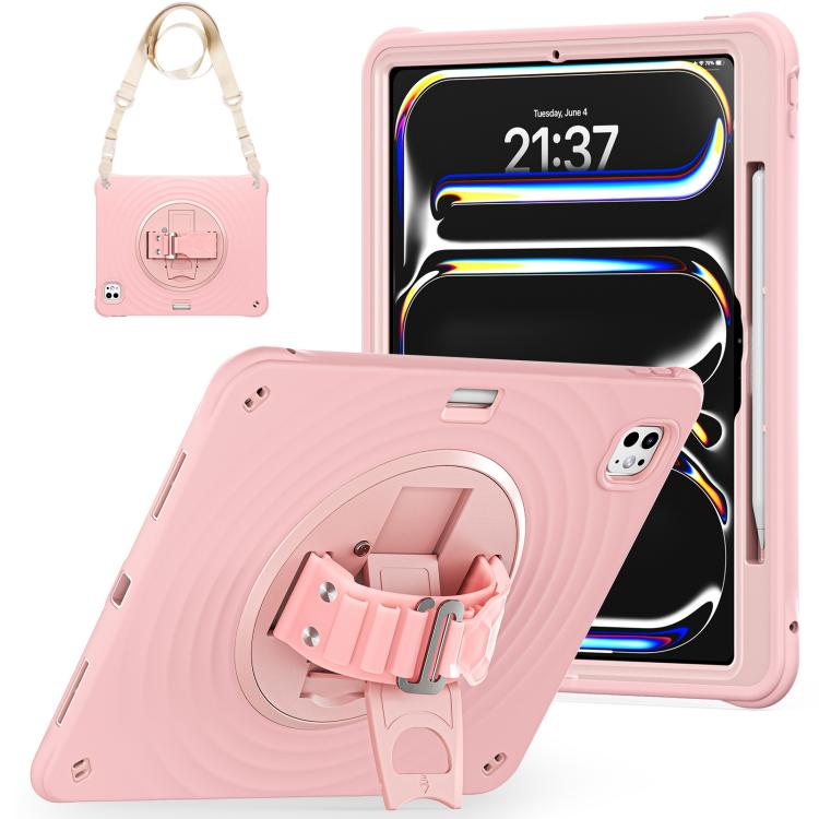 For iPad Pro 13 2025 / 2024 Rotation Holder Silicone Hybrid PC Tablet Case