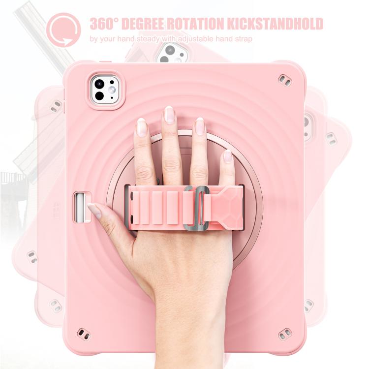 For iPad Pro 13 2025 / 2024 Rotation Holder Silicone Hybrid PC Tablet Case