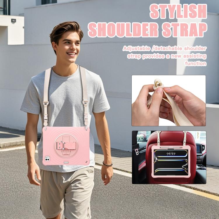 For iPad Pro 13 2025 / 2024 Rotation Holder Silicone Hybrid PC Tablet Case