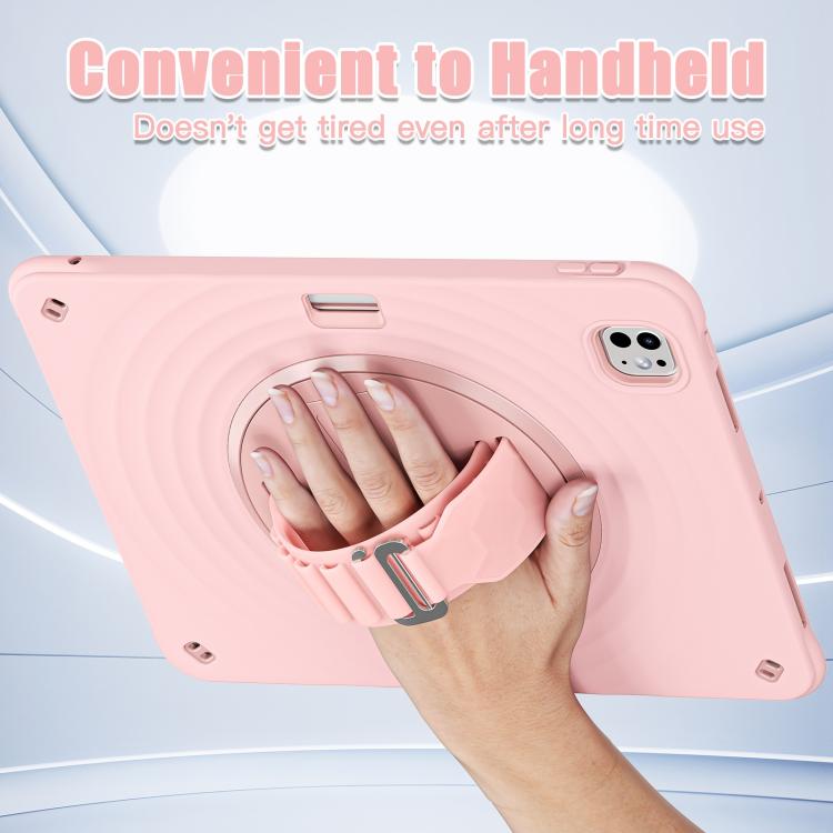 For iPad Pro 13 2025 / 2024 Rotation Holder Silicone Hybrid PC Tablet Case
