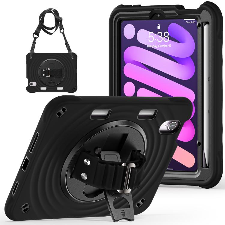 For iPad mini 2024 / mini 6 Rotation Holder Silicone Hybrid PC Tablet Case