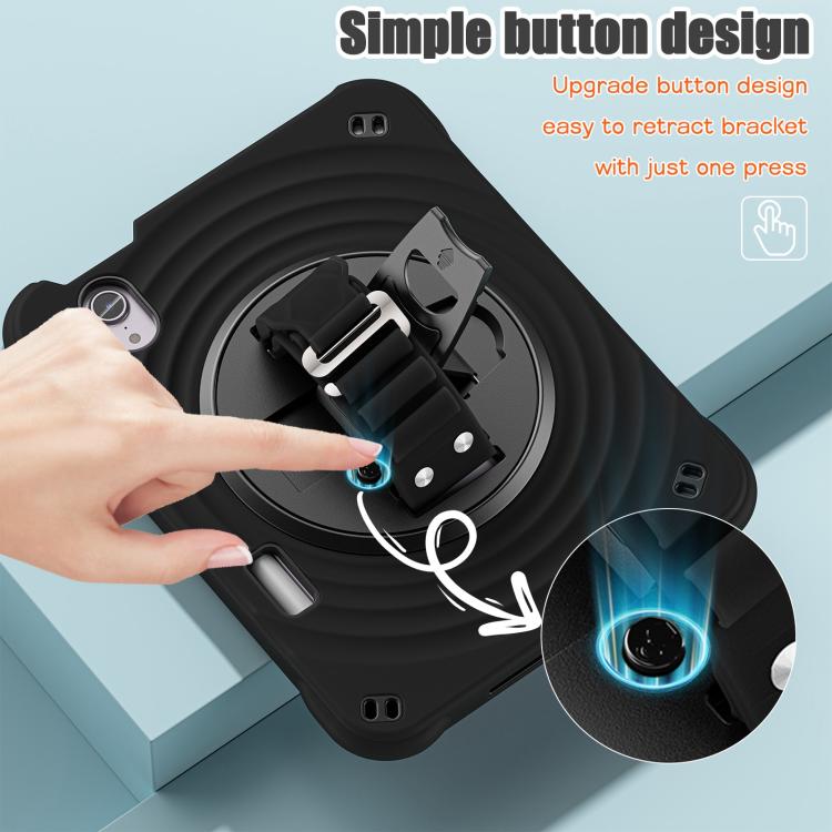 For iPad mini 2024 / mini 6 Rotation Holder Silicone Hybrid PC Tablet Case