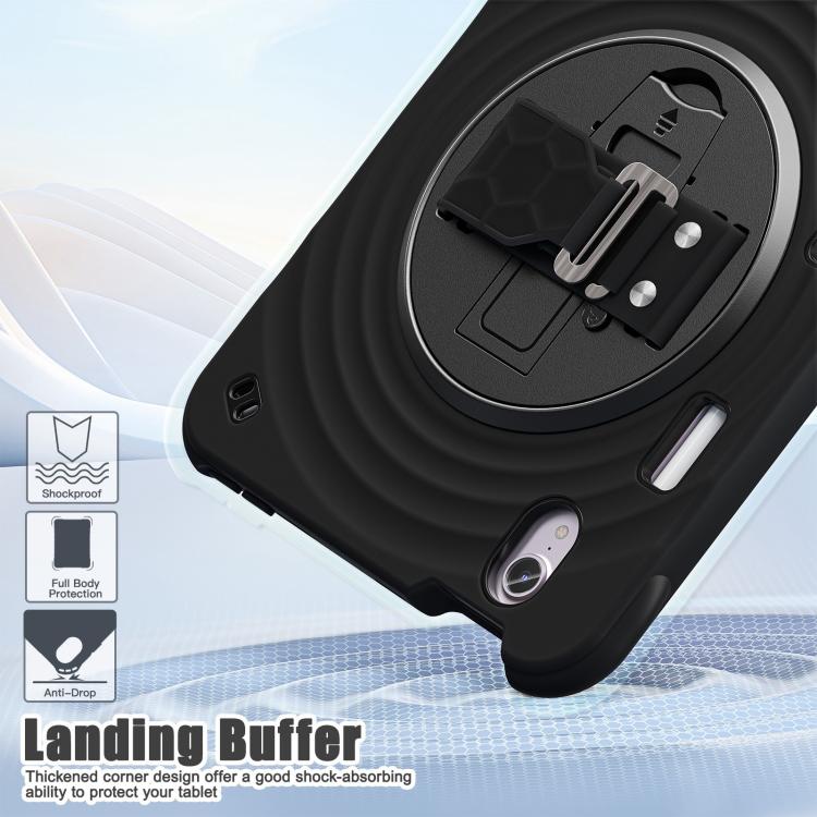 For iPad mini 2024 / mini 6 Rotation Holder Silicone Hybrid PC Tablet Case