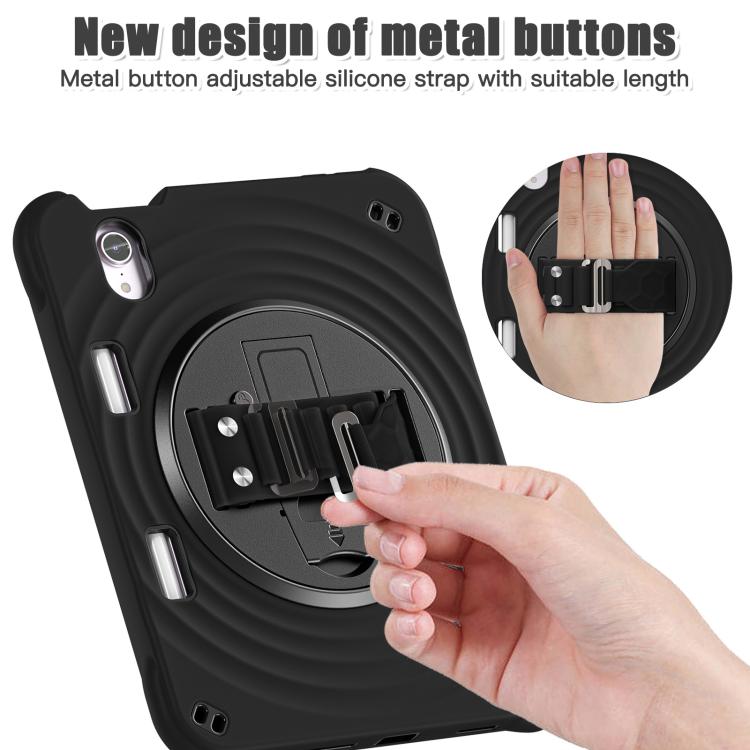 For iPad mini 2024 / mini 6 Rotation Holder Silicone Hybrid PC Tablet Case