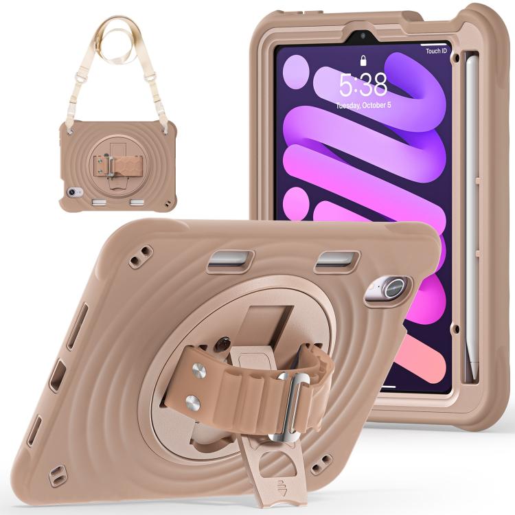 For iPad mini 2024 / mini 6 Rotation Holder Silicone Hybrid PC Tablet Case