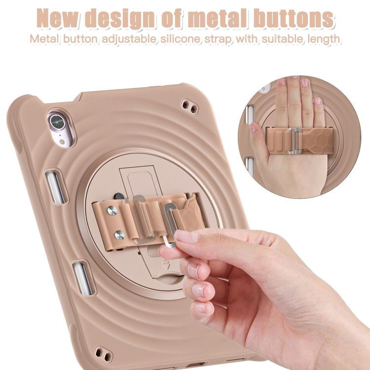 For iPad mini 2024 / mini 6 Rotation Holder Silicone Hybrid PC Tablet Case