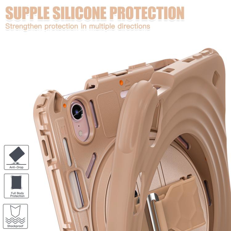 For iPad mini 2024 / mini 6 Rotation Holder Silicone Hybrid PC Tablet Case