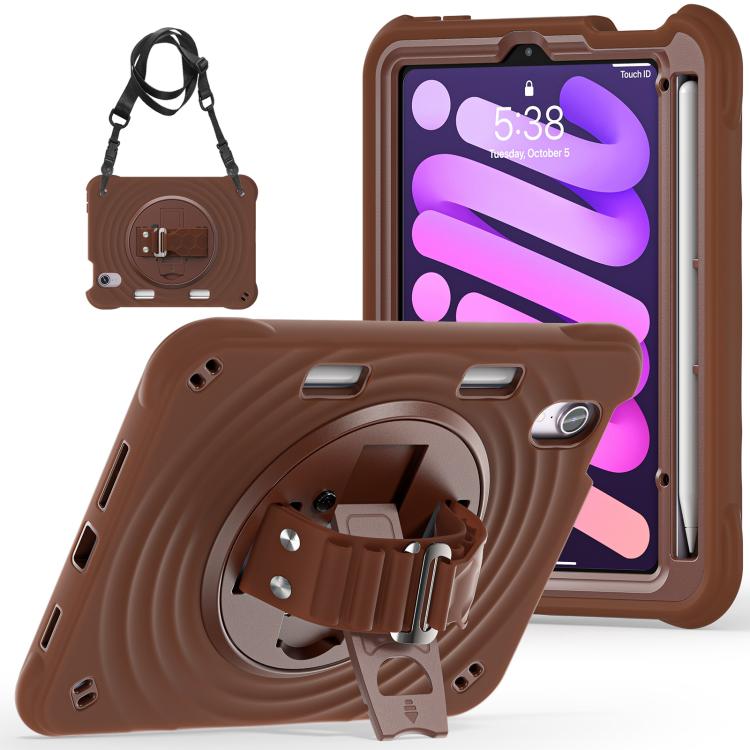 For iPad mini 2024 / mini 6 Rotation Holder Silicone Hybrid PC Tablet Case