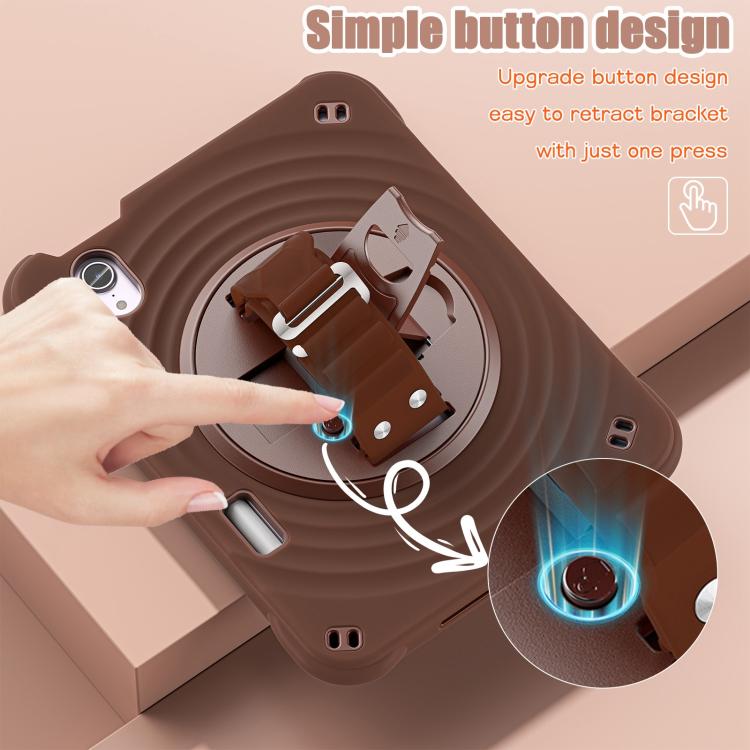 For iPad mini 2024 / mini 6 Rotation Holder Silicone Hybrid PC Tablet Case