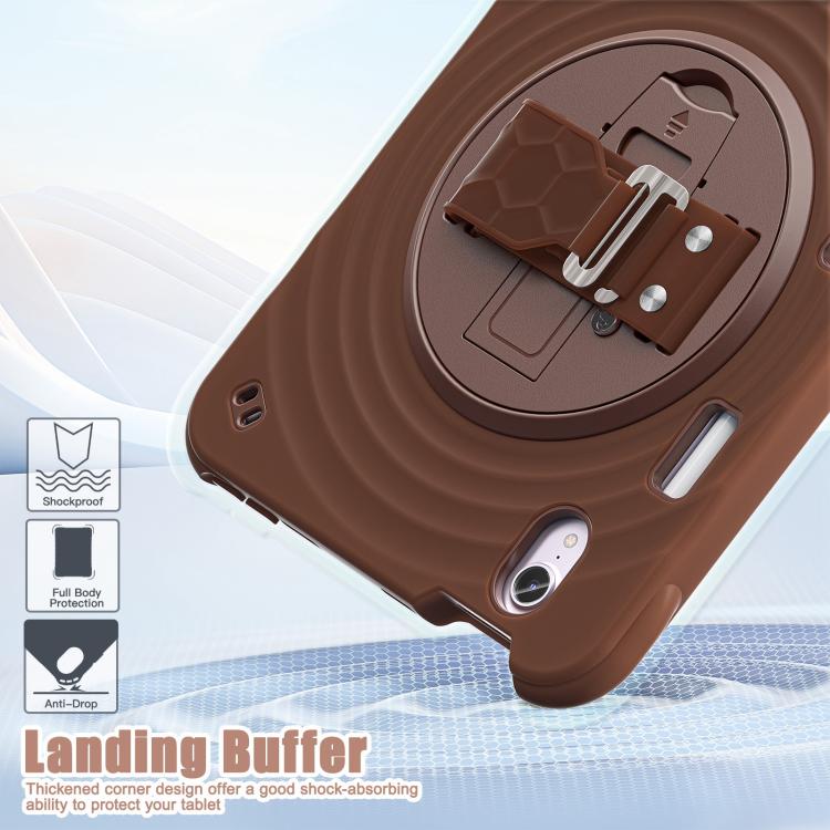 For iPad mini 2024 / mini 6 Rotation Holder Silicone Hybrid PC Tablet Case