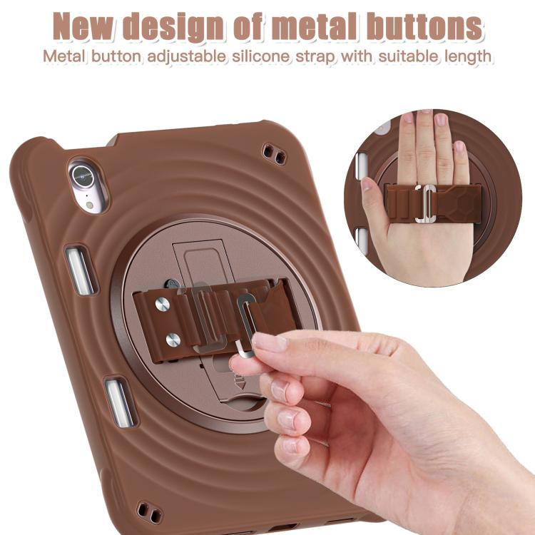 For iPad mini 2024 / mini 6 Rotation Holder Silicone Hybrid PC Tablet Case