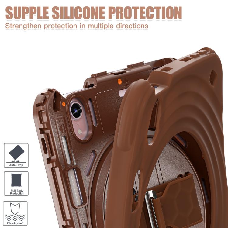 For iPad mini 2024 / mini 6 Rotation Holder Silicone Hybrid PC Tablet Case